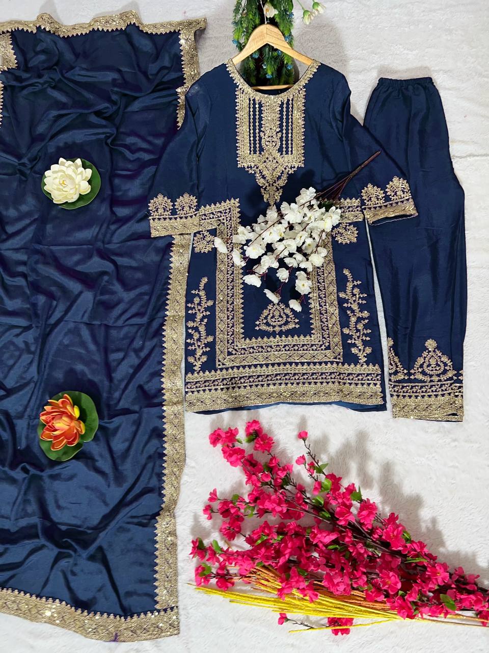 Chinon Silk Kurti Set
