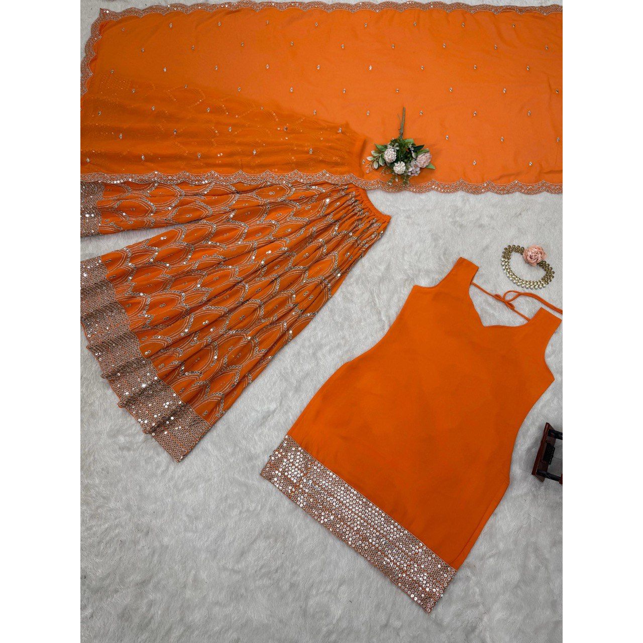 Faux Georgette Glamour Set