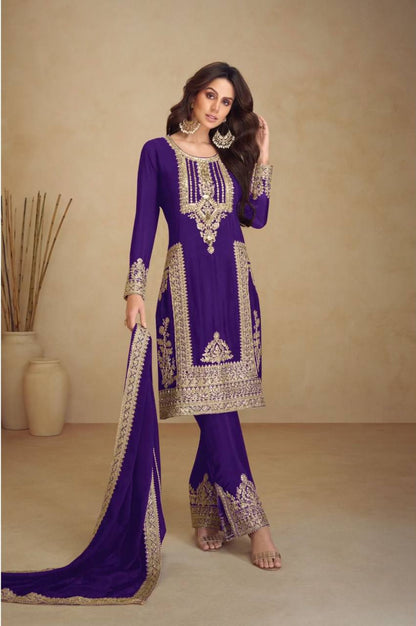 Chinon Silk Kurti Set