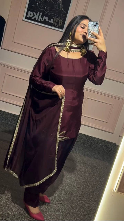 Graceful Handworked Crepe Silk Ensemble – Farshi Pant Set