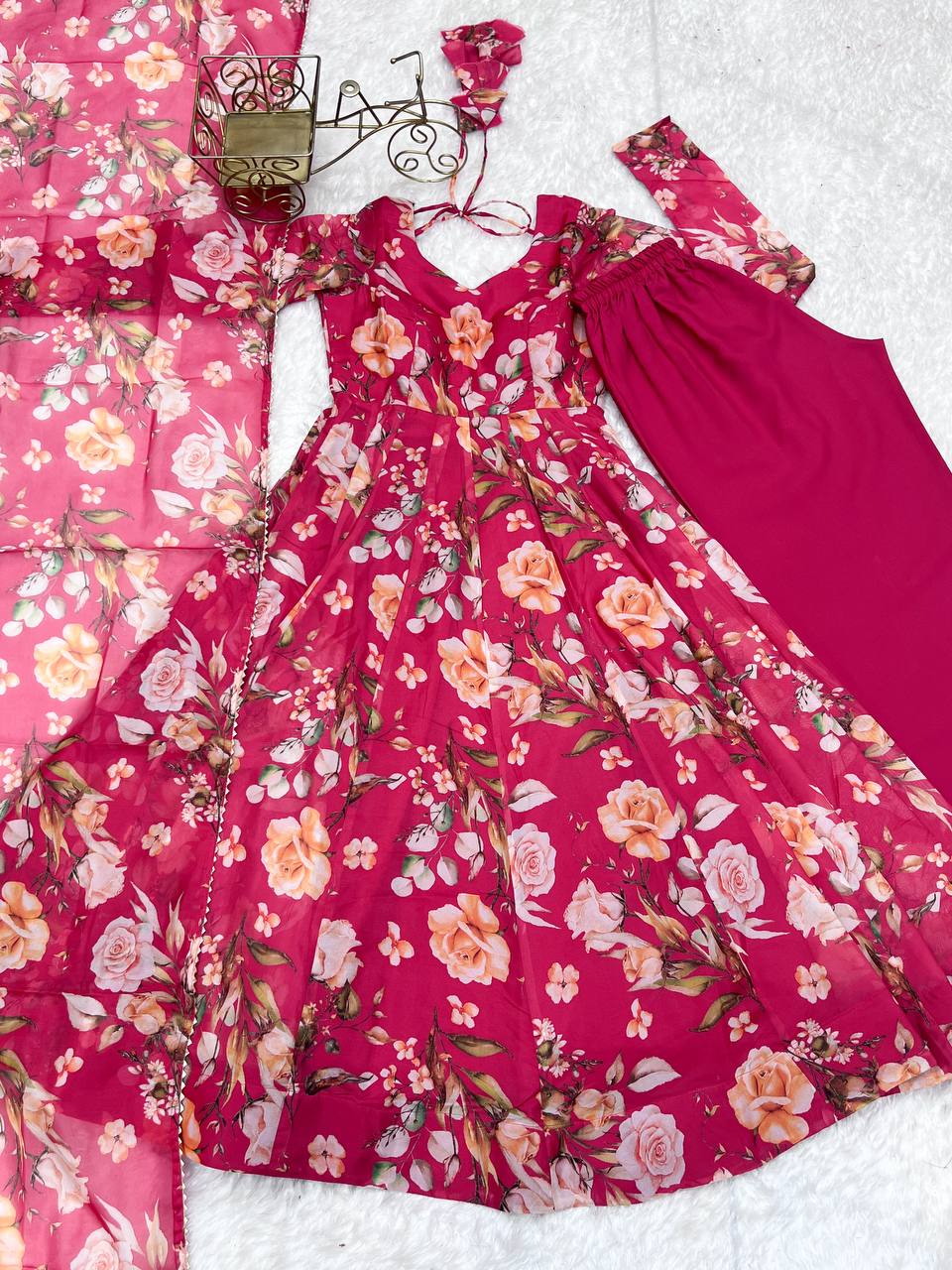 Organza anarkali