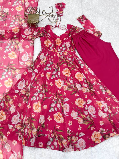 Organza anarkali