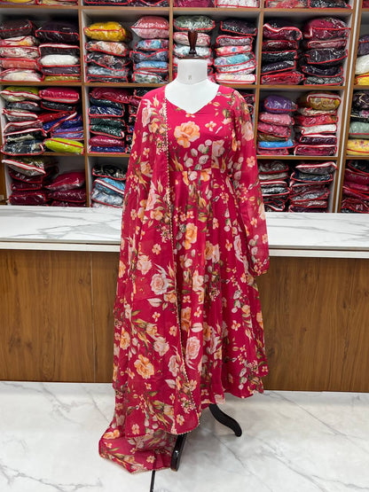 Organza anarkali