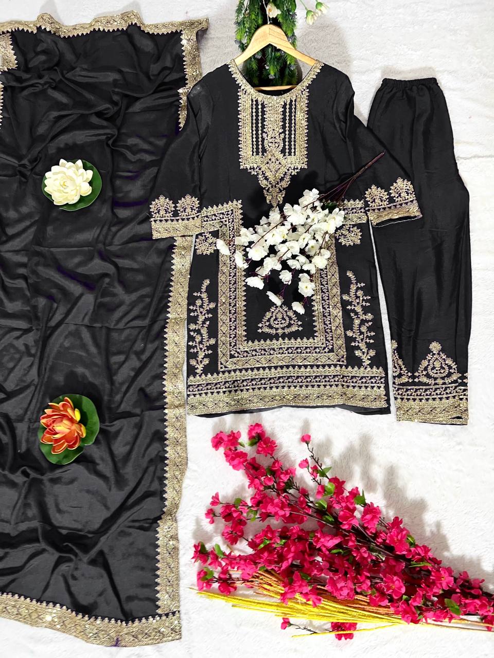 Chinon Silk Kurti Set
