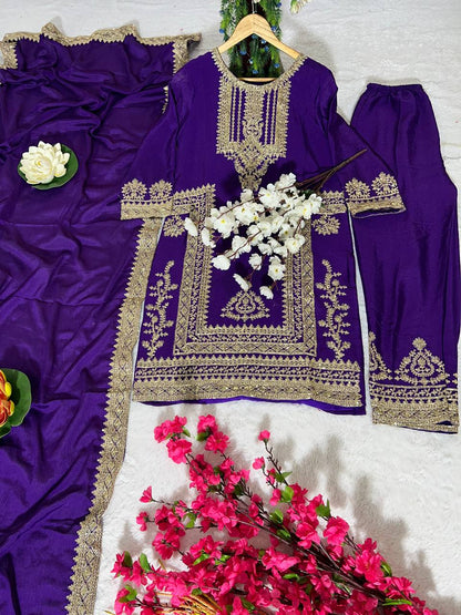 Chinon Silk Kurti Set