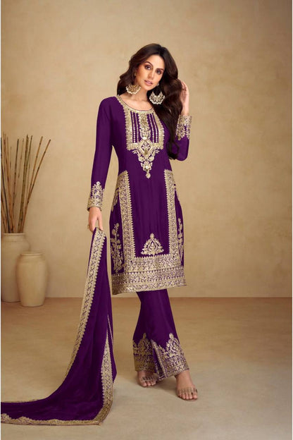 Chinon Silk Kurti Set