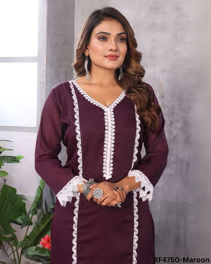 Sugarcane Print Kurti-Pant Combo Set