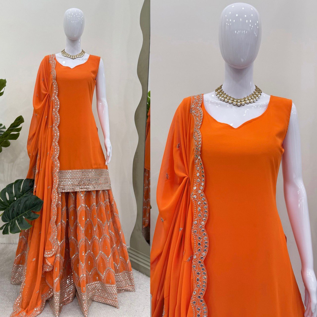 Faux Georgette Glamour Set