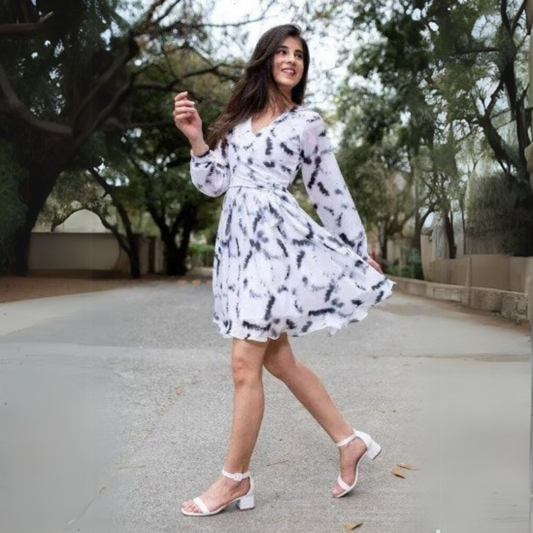 White Fit & Flare Midi Dress