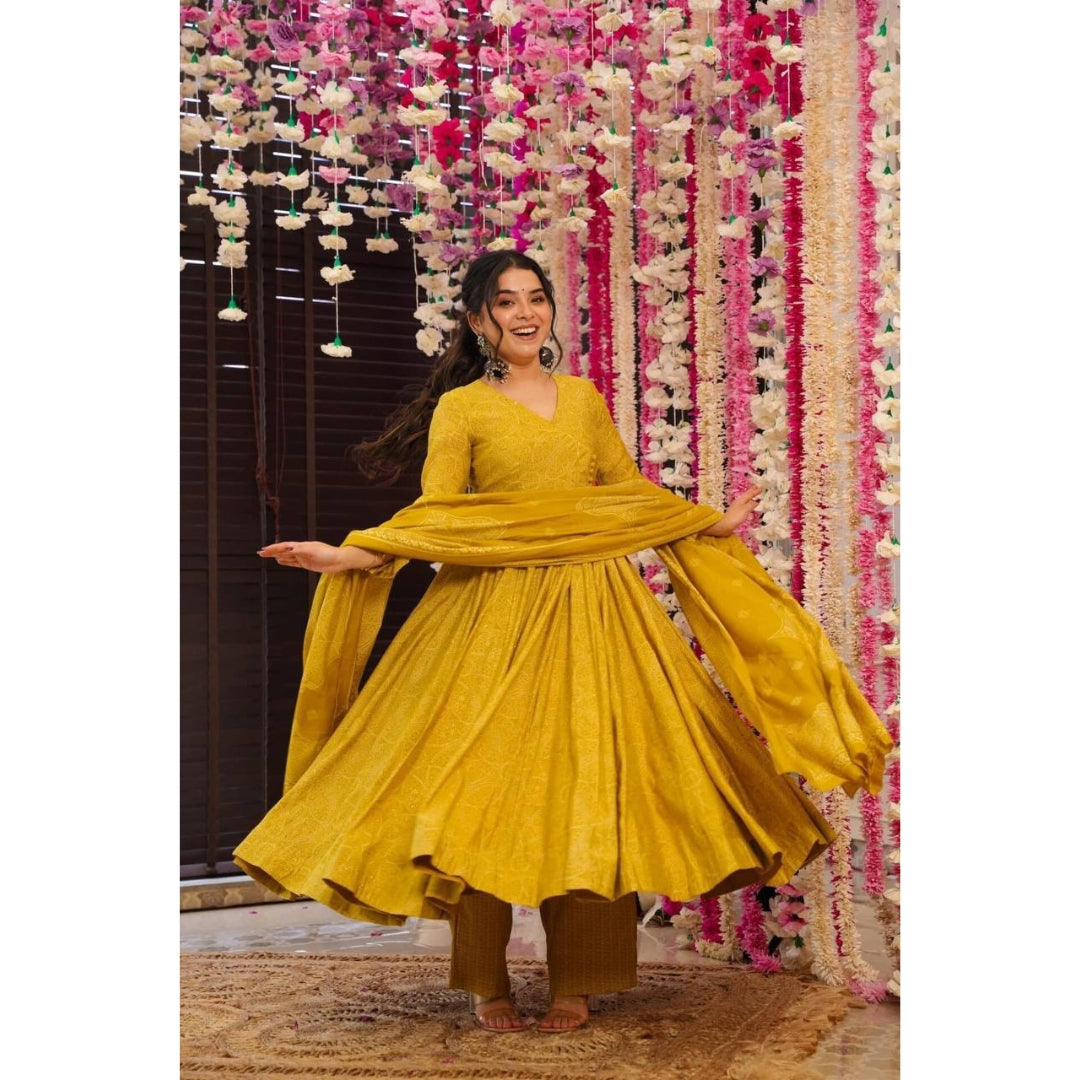 Bandhani Bliss anarkali suit set
