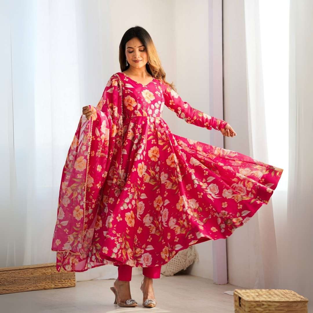 Organza anarkali