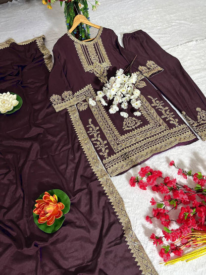 Chinon Silk Kurti Set