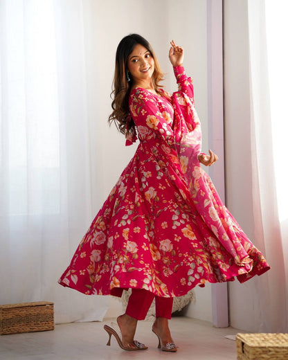 Organza anarkali