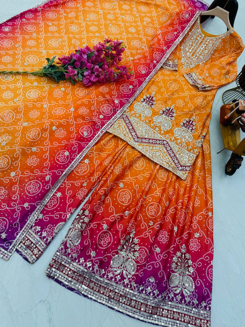 Silk Elegance Sharara Set