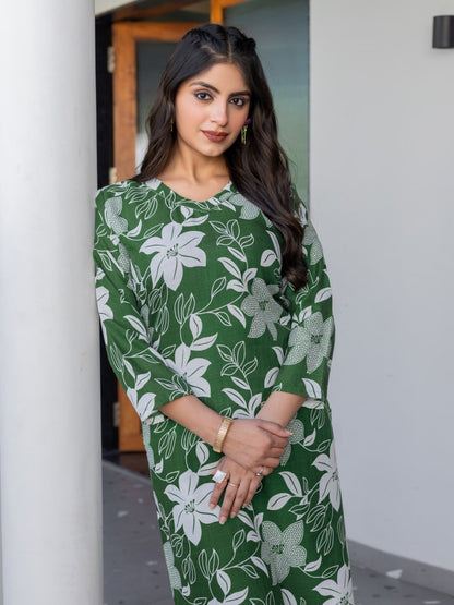 Cotton Blend Kurti-Pant Set