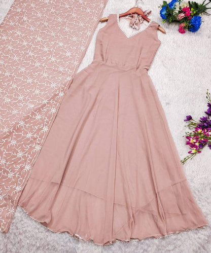 Lace Detailing Anarkali Set