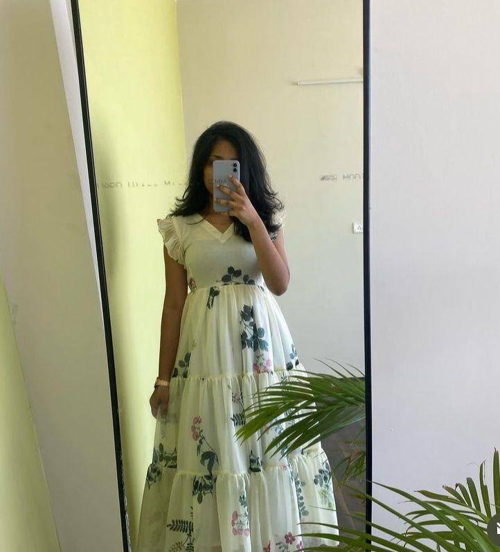 Pearly white midi dress