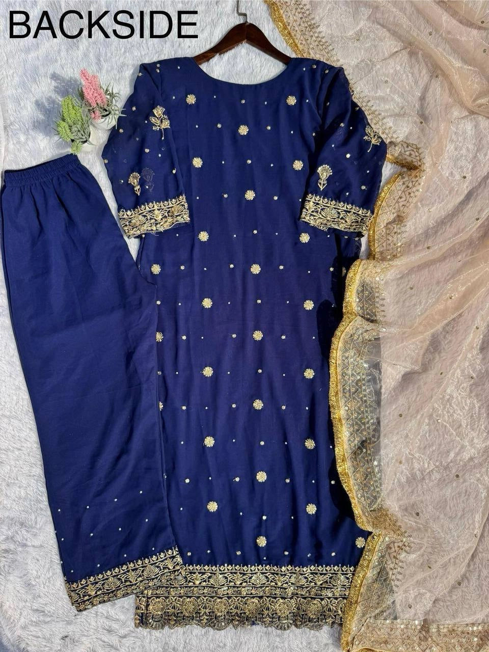 Embroidery And Sequins Work Sharara Suit