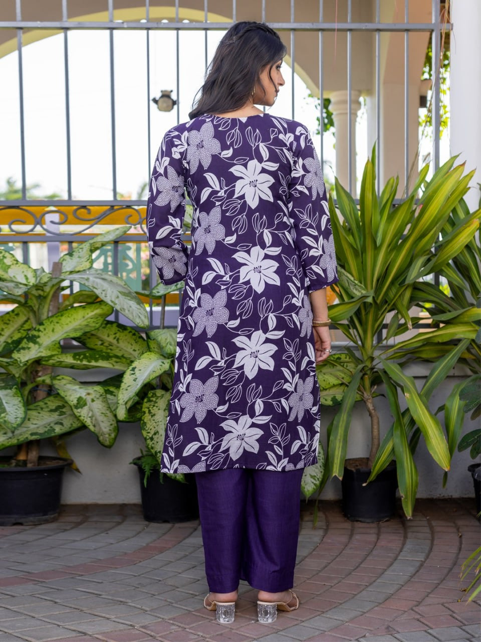 Cotton Blend Kurti-Pant Set