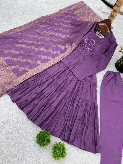 Designer Silk Flair Gown