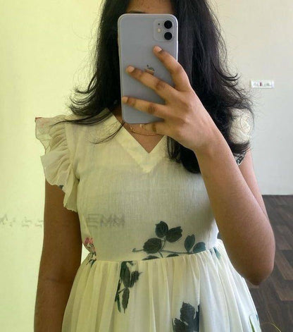 Pearly white midi dress