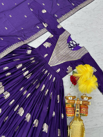 Fox Georgette Heavy Embroidered Gown with Dupatta