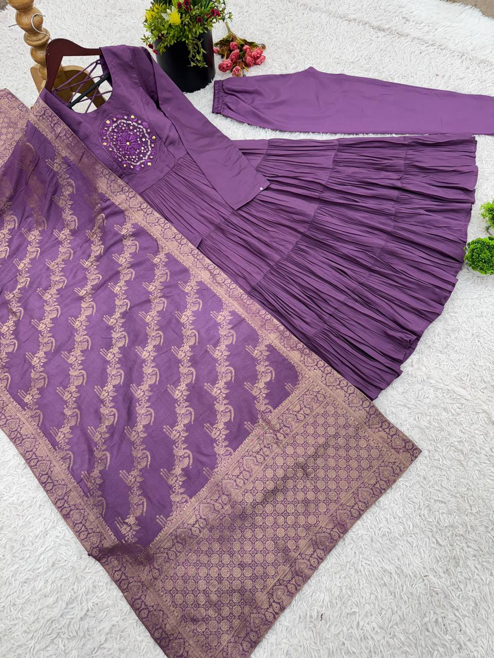 Designer Silk Flair Gown