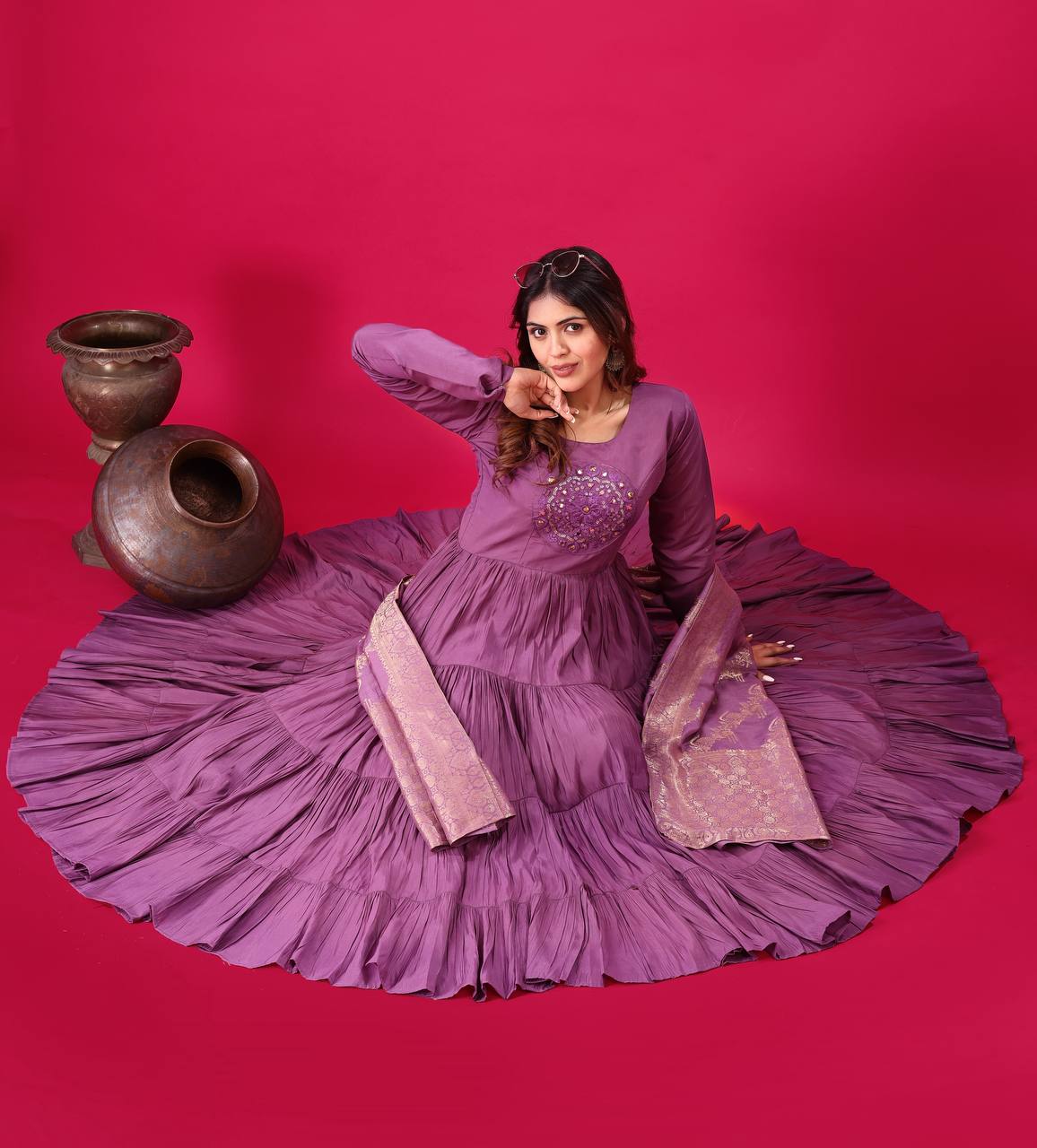 Designer Silk Flair Gown