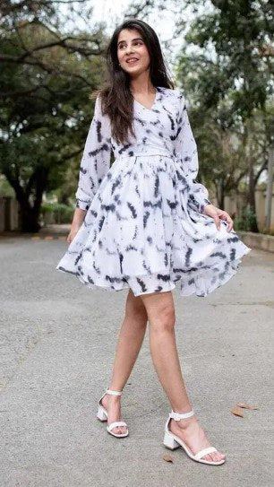 White Fit & Flare Midi Dress