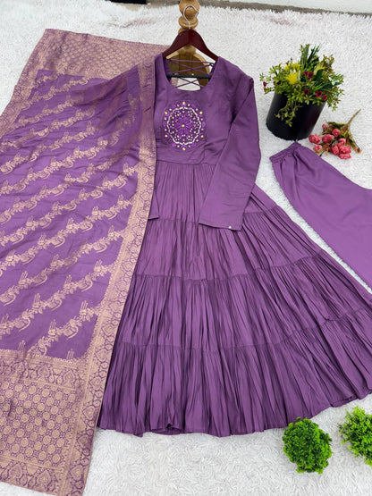 Designer Silk Flair Gown