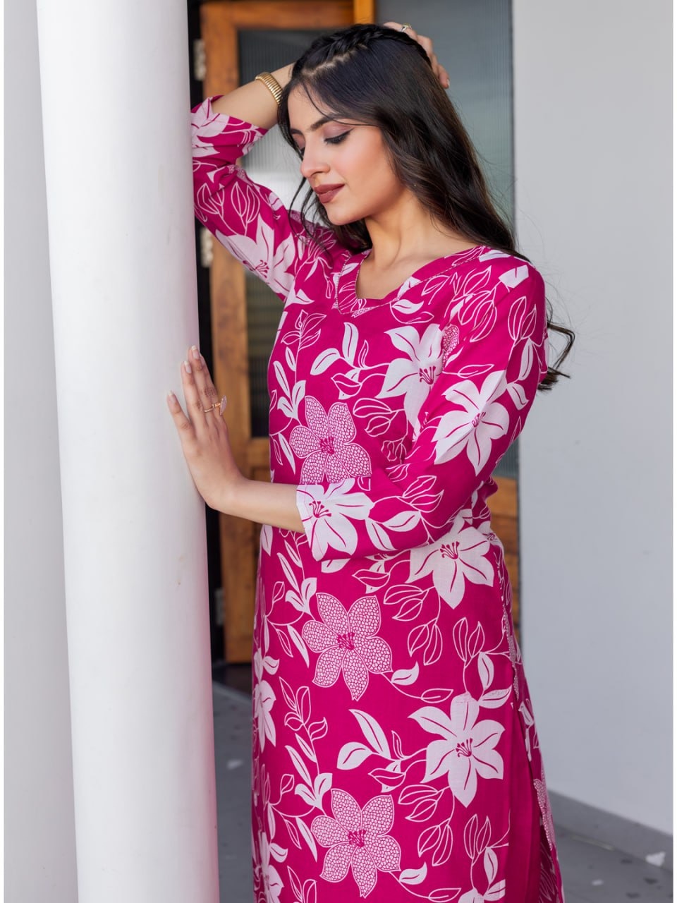 Cotton Blend Kurti-Pant Set