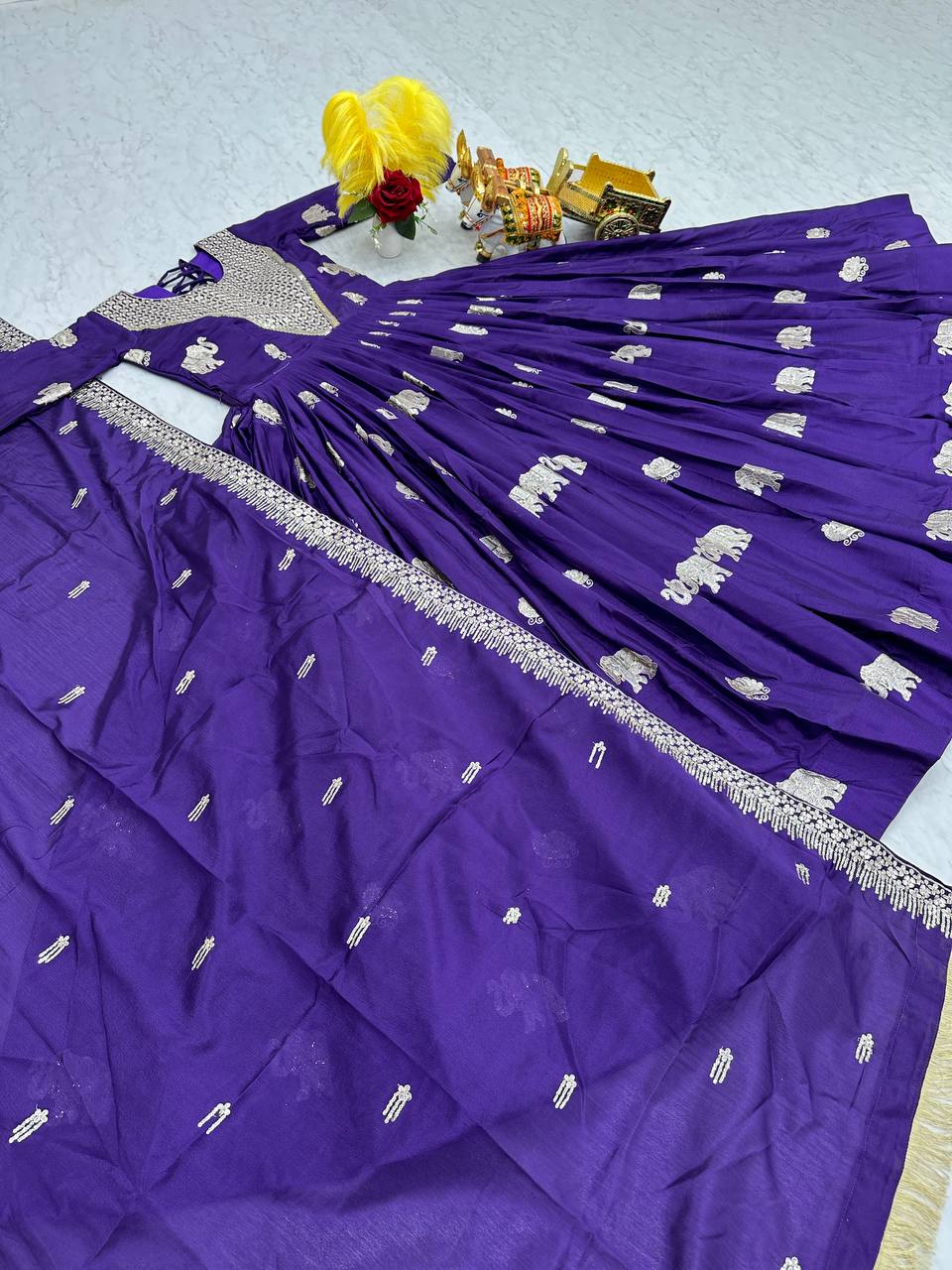 Fox Georgette Heavy Embroidered Gown with Dupatta