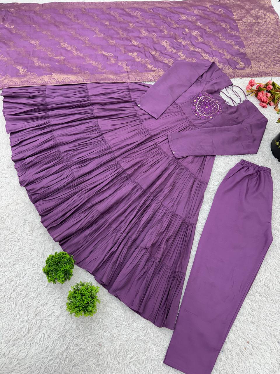 Designer Silk Flair Gown