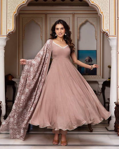 Lace Detailing Anarkali Set