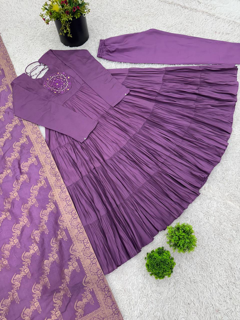 Designer Silk Flair Gown