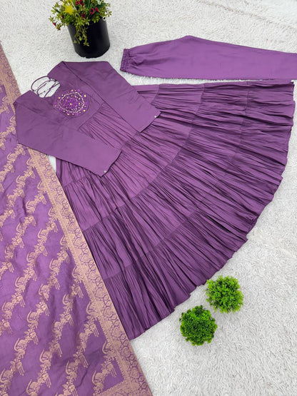 Designer Silk Flair Gown