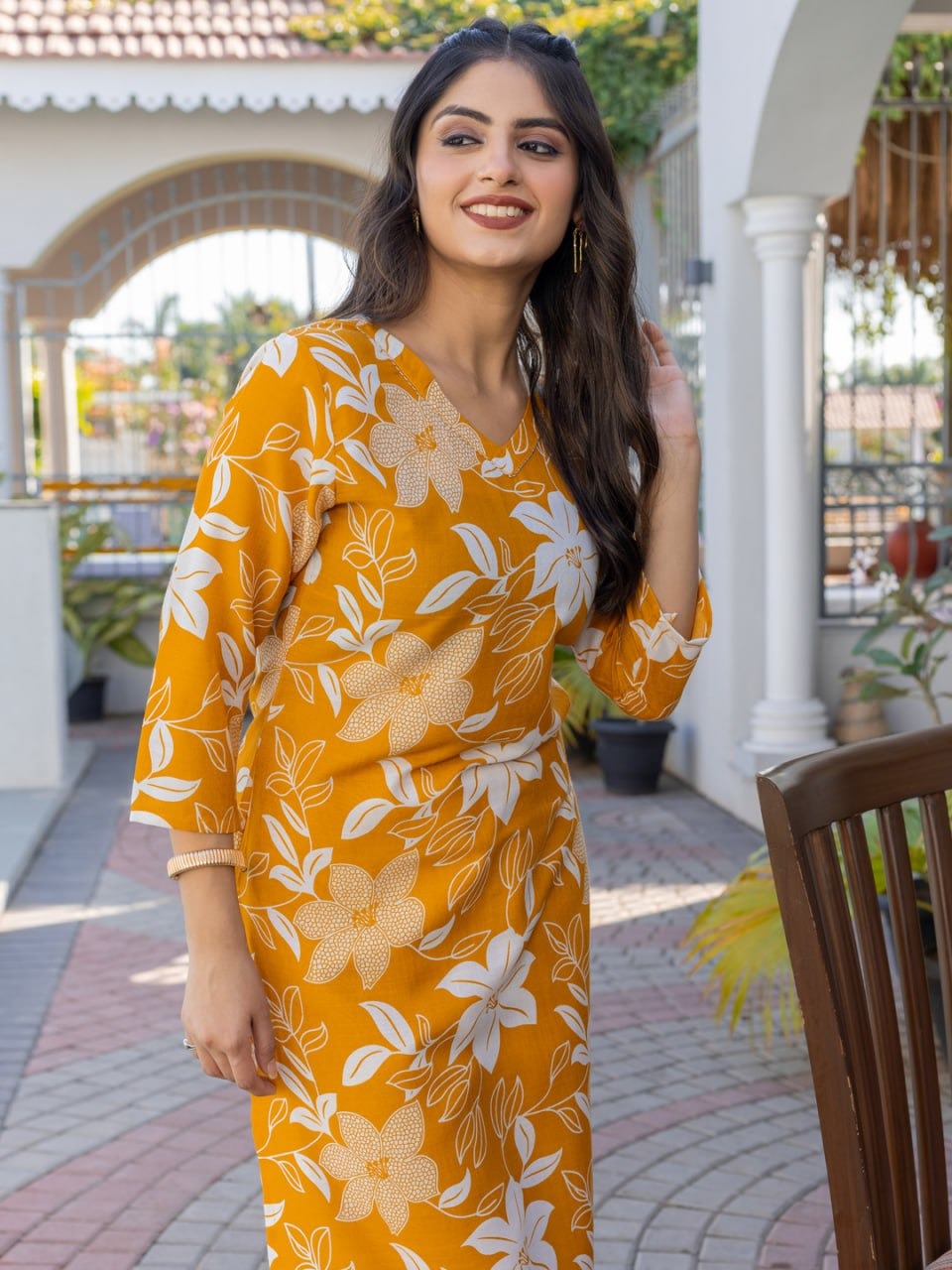 Cotton Blend Kurti-Pant Set