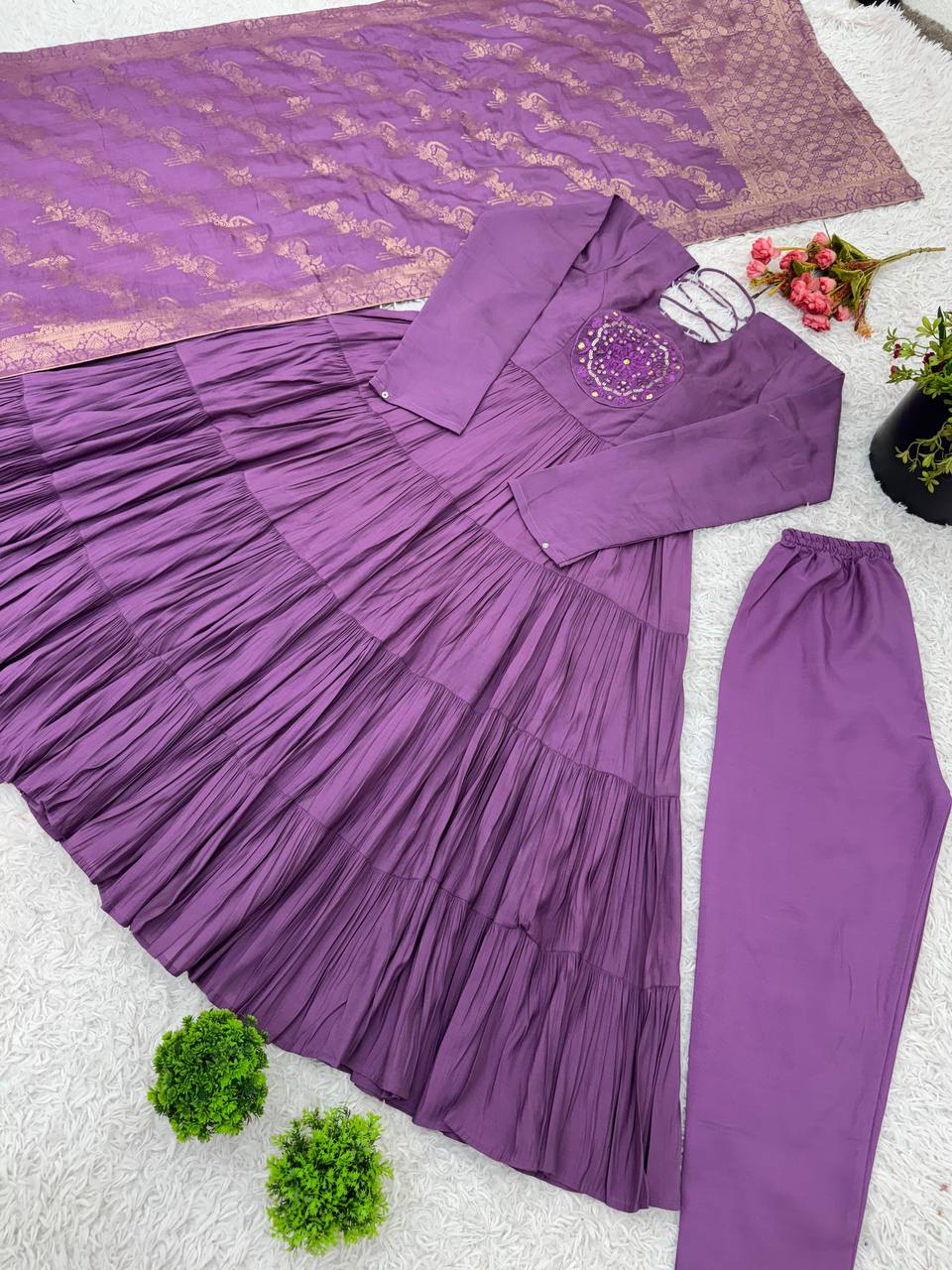 Designer Silk Flair Gown