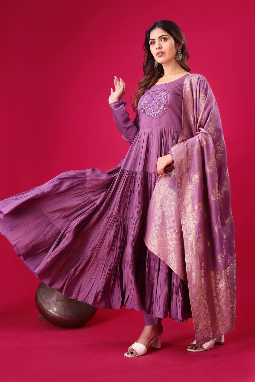 Designer Silk Flair Gown