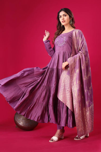 Designer Silk Flair Gown