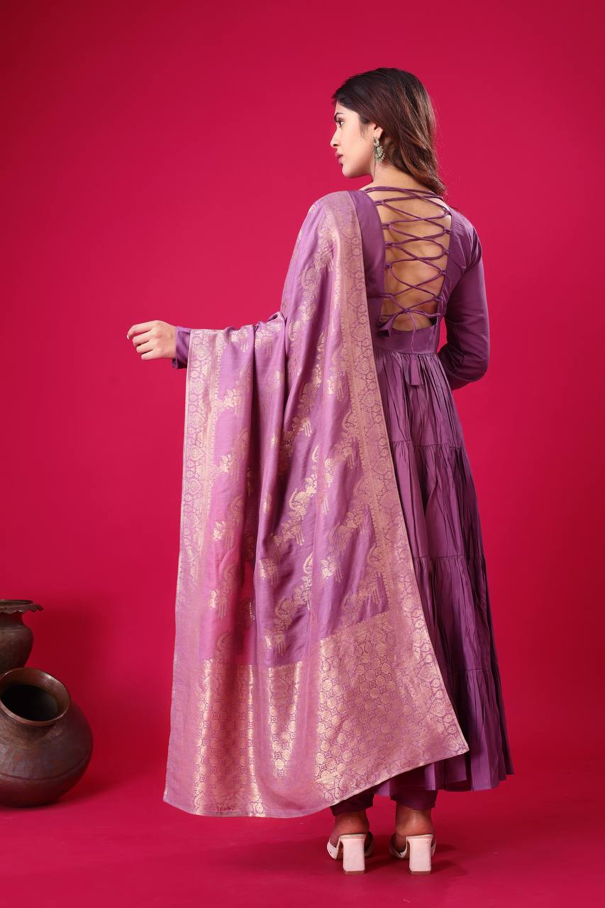 Designer Silk Flair Gown