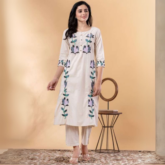Tamanna Cotton Embroidered Pant Set