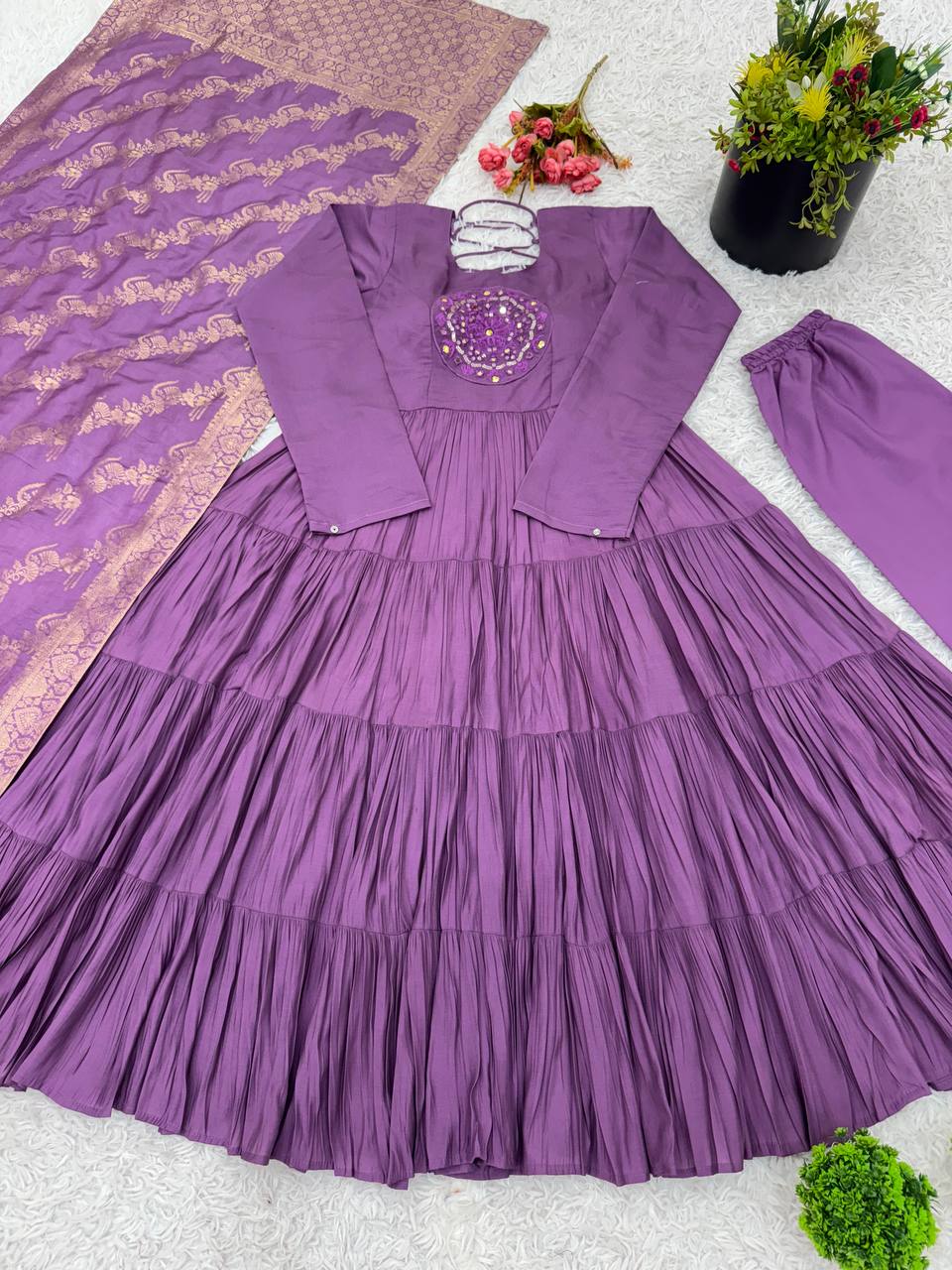 Designer Silk Flair Gown