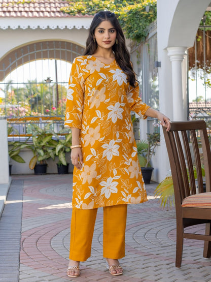 Cotton Blend Kurti-Pant Set