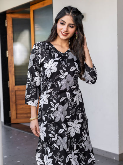Cotton Blend Kurti-Pant Set