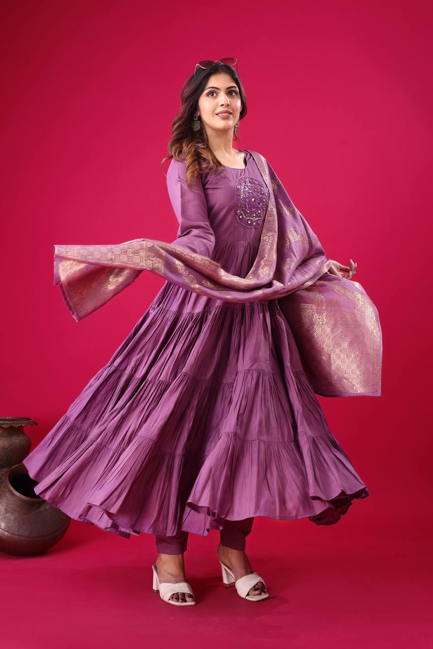 Designer Silk Flair Gown